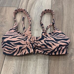 NWOT (they ripped in shipping) Xhilaration Pink and Black Zebra Bikini Top
